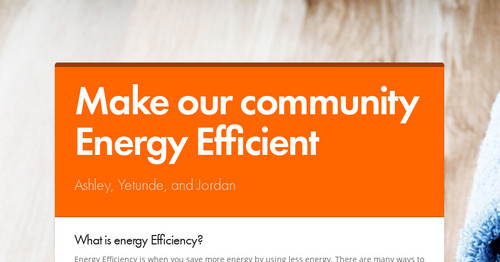 Make our community Energy Efficient