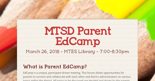 MTSD Parent EdCamp