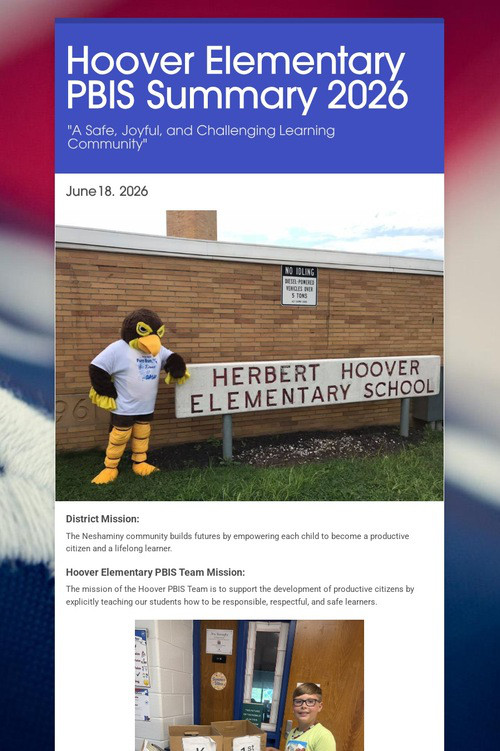 Hoover Elementary PBIS Summary 2026