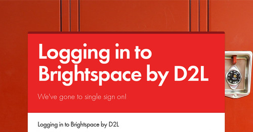 Logging in to Brightspace by D2L