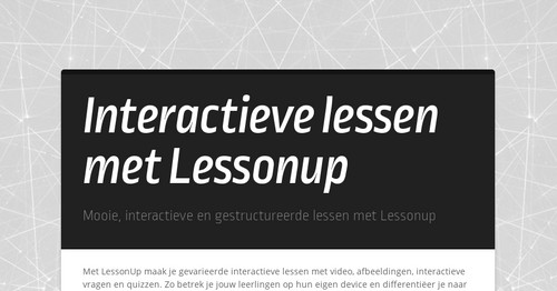 Interactieve lessen met Lessonup