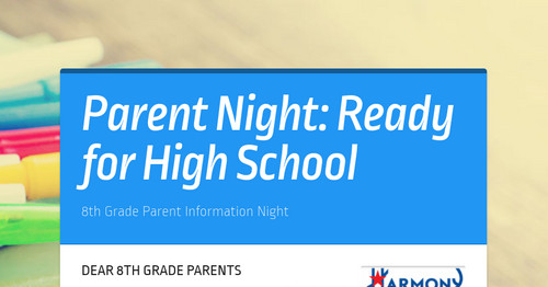 Parent Night: Ready for High School