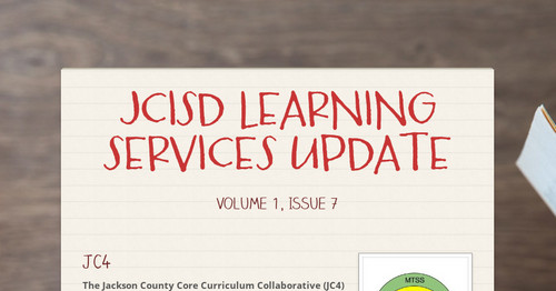 JCISD LEARNING SERVICES UPDATE