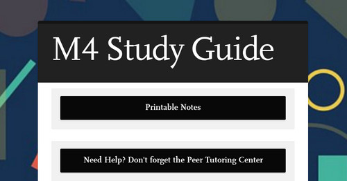 Module 4 Study Guide