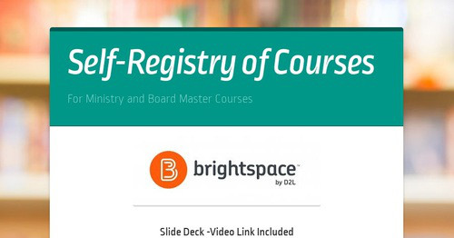 Self-Registry of Courses
