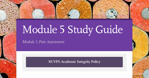 Module 5 Study Guide