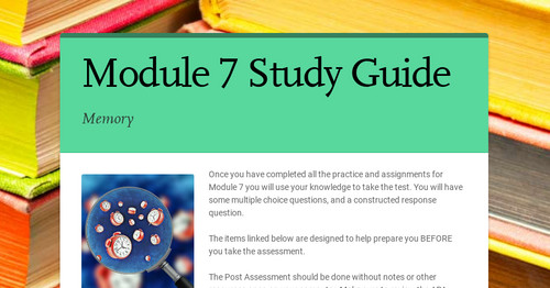 Module 7 Study Guide