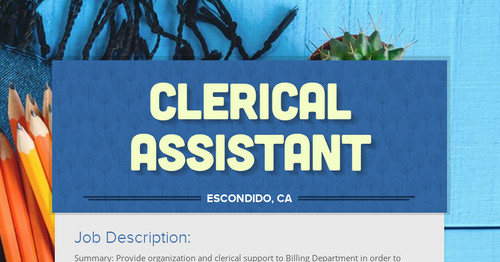 Clerical Assistant