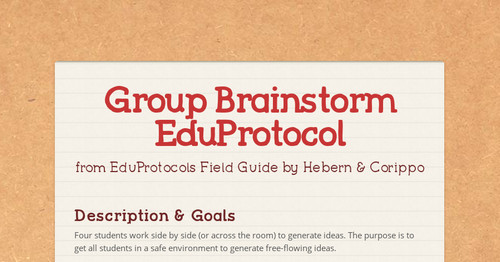 Group Brainstorm EduProtocol
