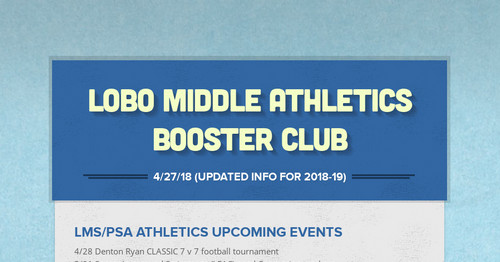 LOBO MIDDLE ATHLETICS BOOSTER CLUB