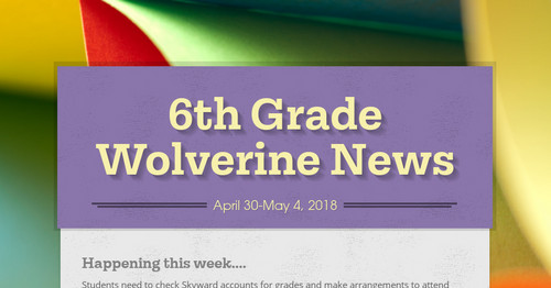 6th Grade            Wolverine News