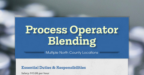 Process Operator Blending