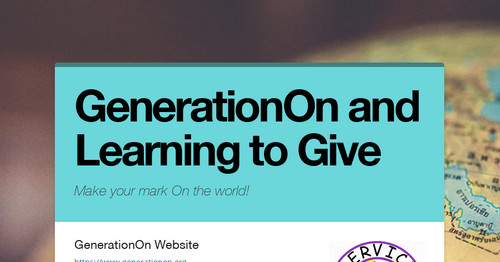 GenerationOn and Learning to Give