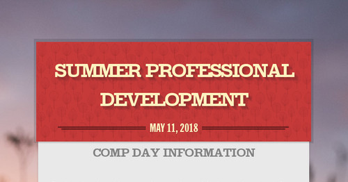 Summer Professional Development