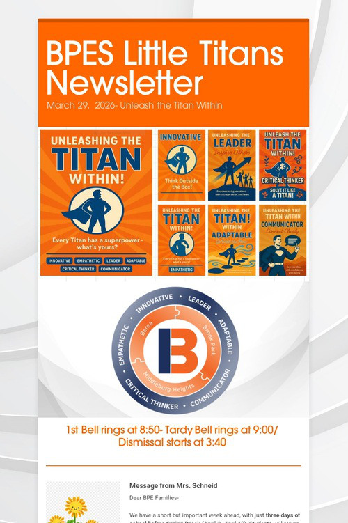 BPES Little Titans Newsletter