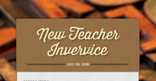 New Teacher Invervice