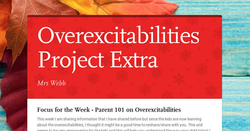 Overexcitabilities  Project Extra