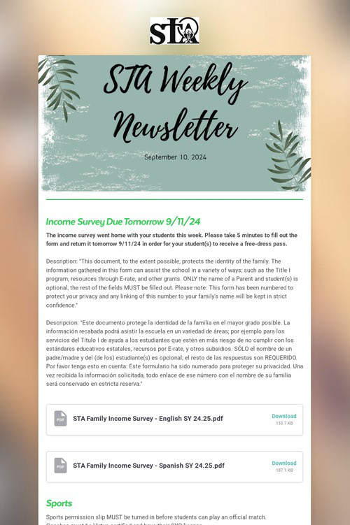 STA Weekly Update
