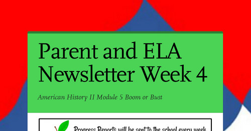 Parent and ELA Newsletter Week 4