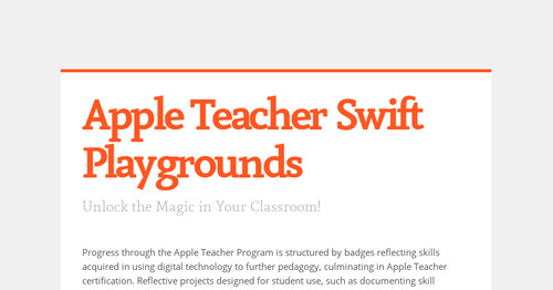 Apple Teacher Swift Playgrounds