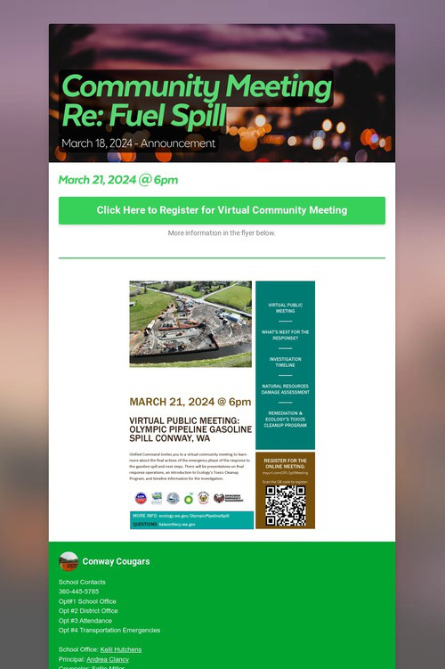 Community Meeting Re: Fuel Spill