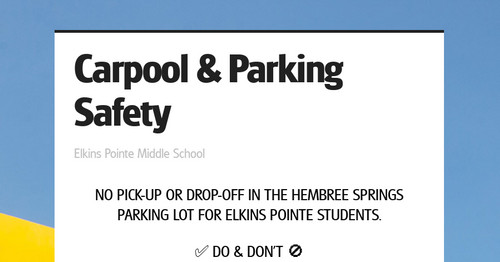 Carpool & Parking Safety
