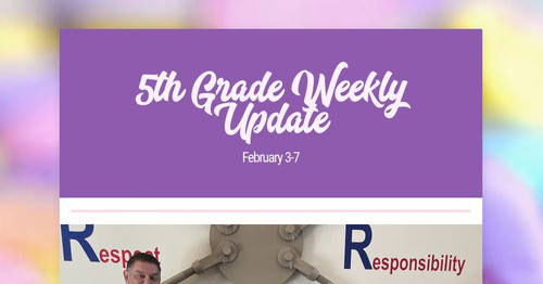 5th Grade Weekly Update