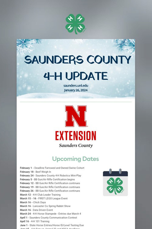 Saunders County 4-H Update
