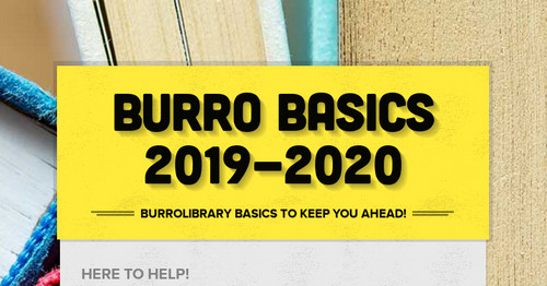Burro Basics 2019-2020