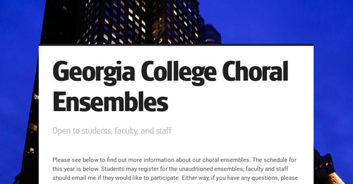 Georgia College Choral Ensembles