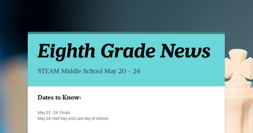Eighth Grade News