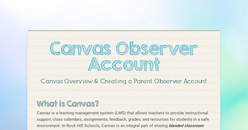 Canvas Observer Account
