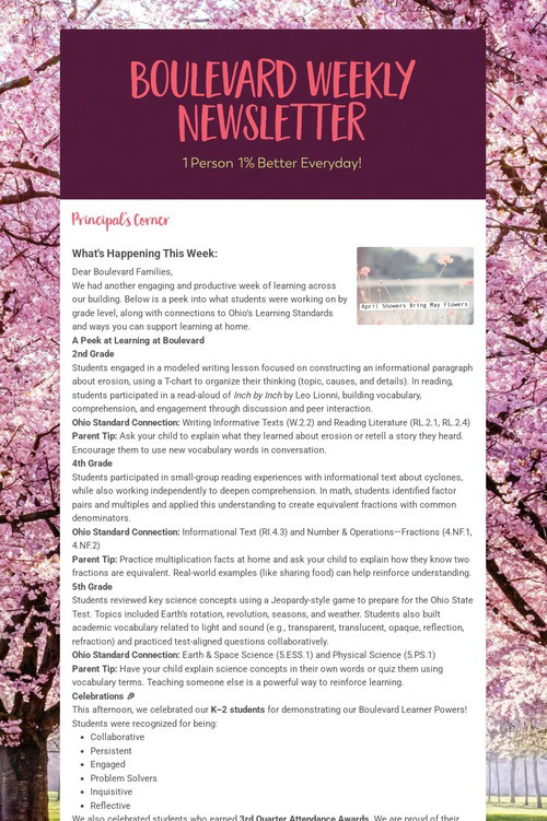 Boulevard Weekly Newsletter