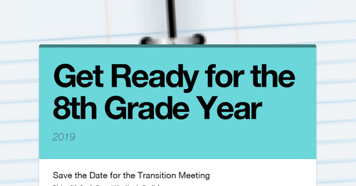 Get Ready for the 8th Grade Year