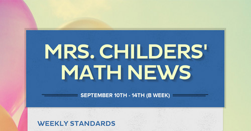 Mrs. Childers' Math News