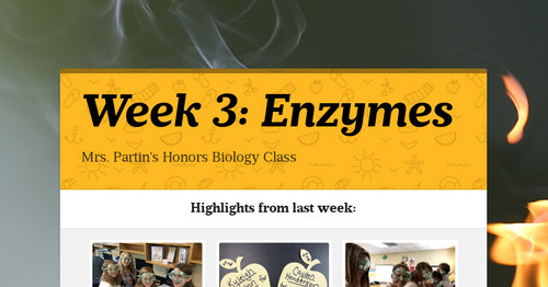 Week 3: Enzymes