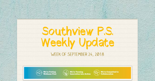 Southview P.S. Weekly Update