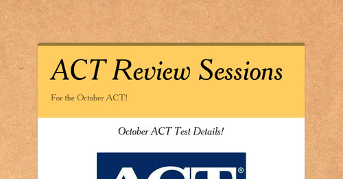 ACT Review Sessions