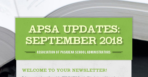 APSA Updates: September 2018