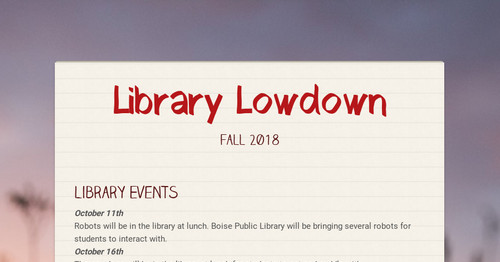 Library Lowdown