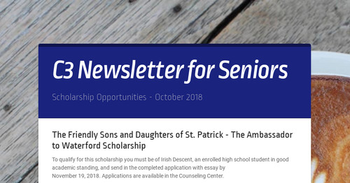 C3 Newsletter for Seniors