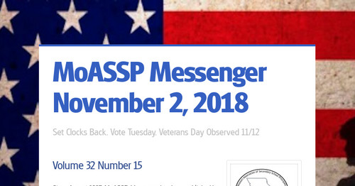 MoASSP Messenger November 2, 2018