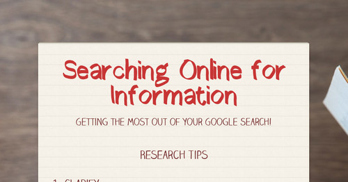 Searching Online for Information