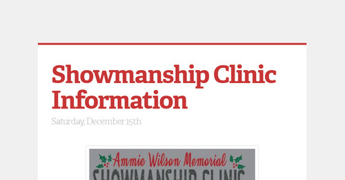 Showmanship Clinic Information