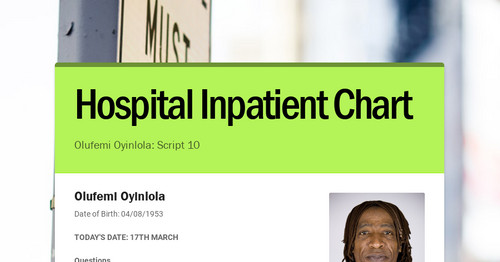 Hospital Inpatient Chart