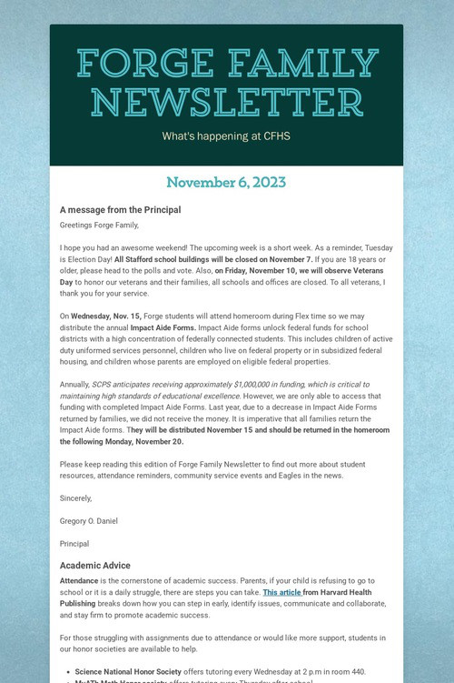 Forge Family Newsletter