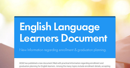 English Language Learners Document