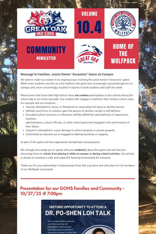 Great Oak - Newsletter Volume 10.4