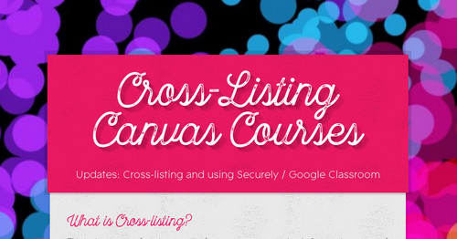 Cross-Listing Canvas Courses