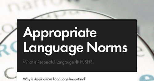 Appropriate Language Norms